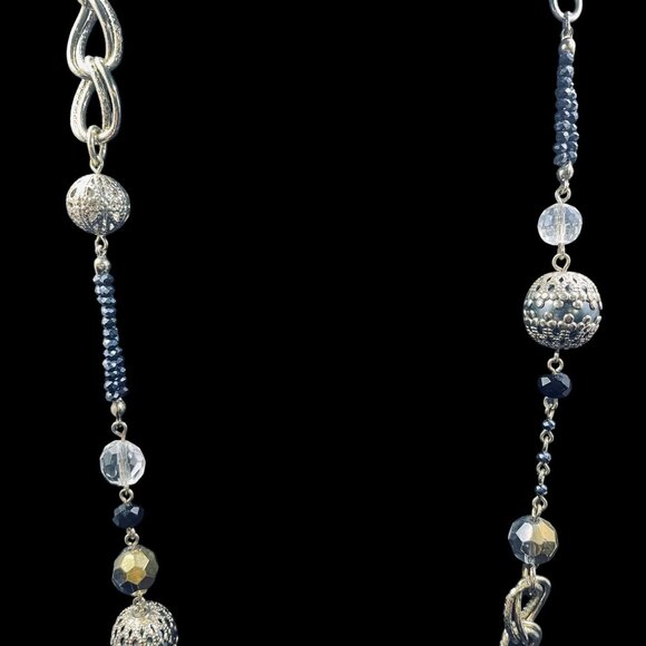 Loft Long Mixed Bead Necklace Statement Boho Layered Trendy Artisan Festival - Picture 8 of 8